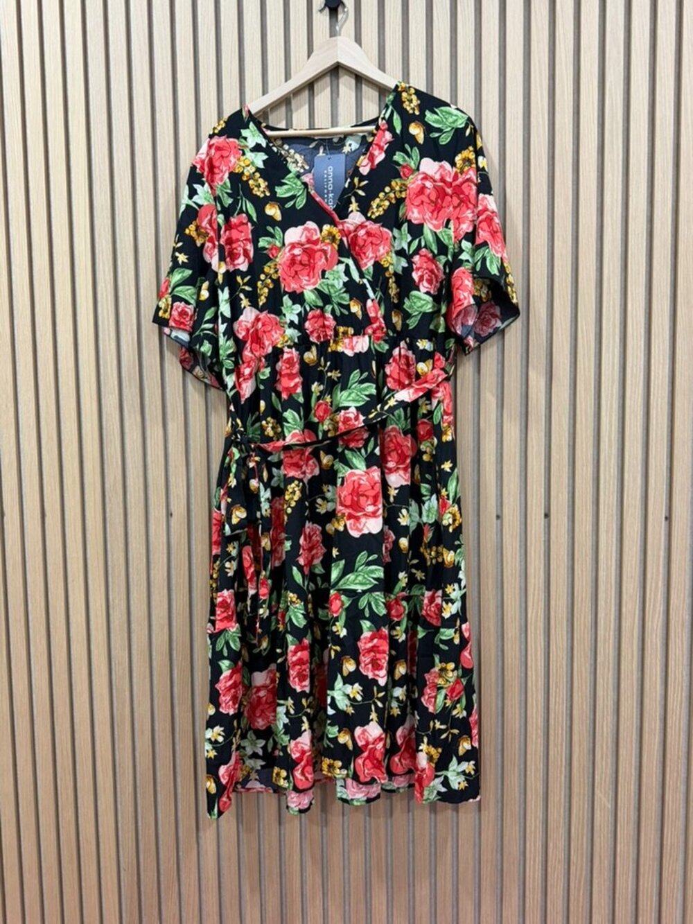 Anna Kaci Floral V-Neckline Dress